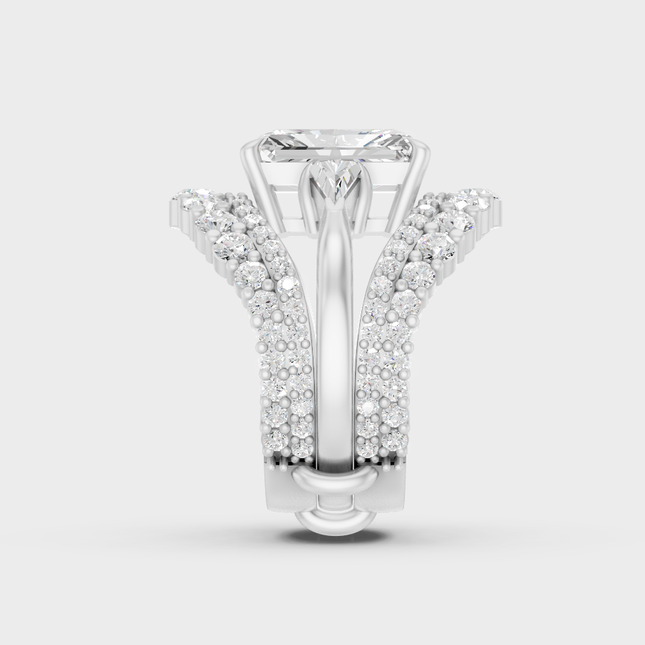 Premium Platinum Multishape Diamond Ring Fine Jewelry