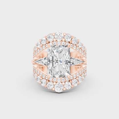 Rose Gold Multishape Lab Grown Diamond Ring Elegant Luxury Style