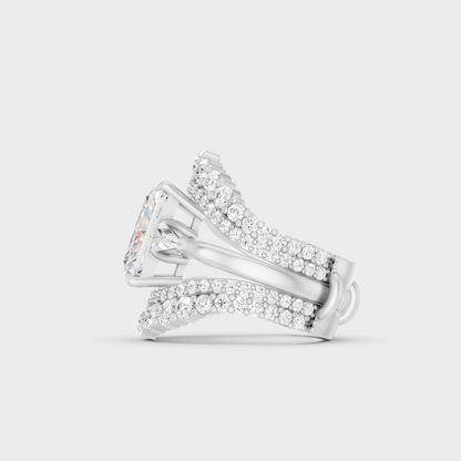White Gold Certified Multishape Diamond Ring Elegant Design