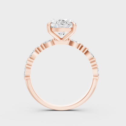 Rose Gold Luxury Multishape Diamond Engagement Jewelry