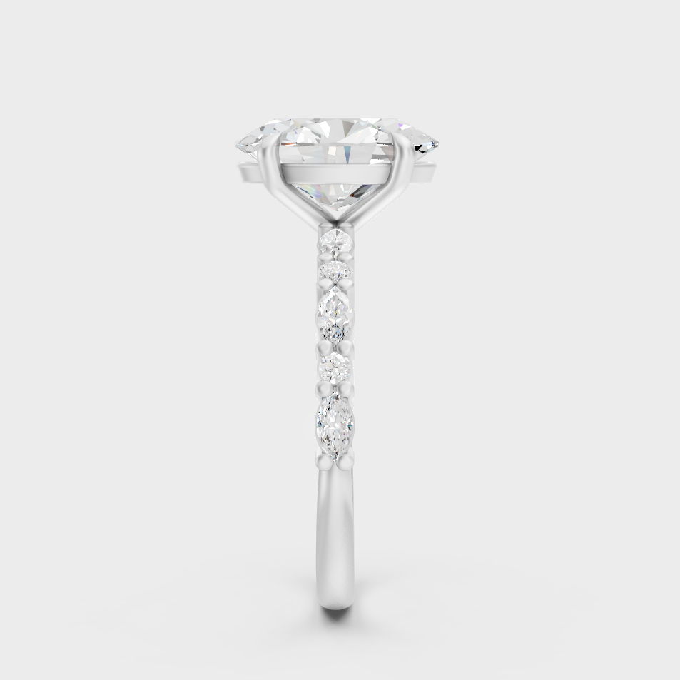 Premium Platinum Multishape Diamond Ring Fine Jewelry