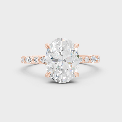 Rose Gold Oval Marquise Lab Grown Diamond Ring Elegant Style