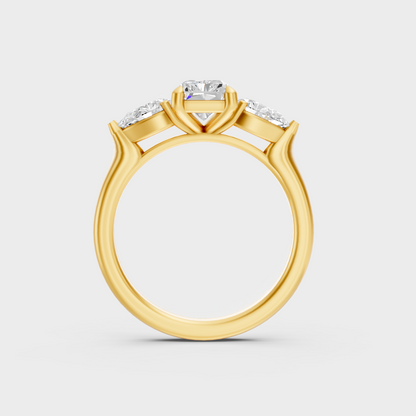Yellow Gold Radiant Diamond Bridal Ring Luxury Style