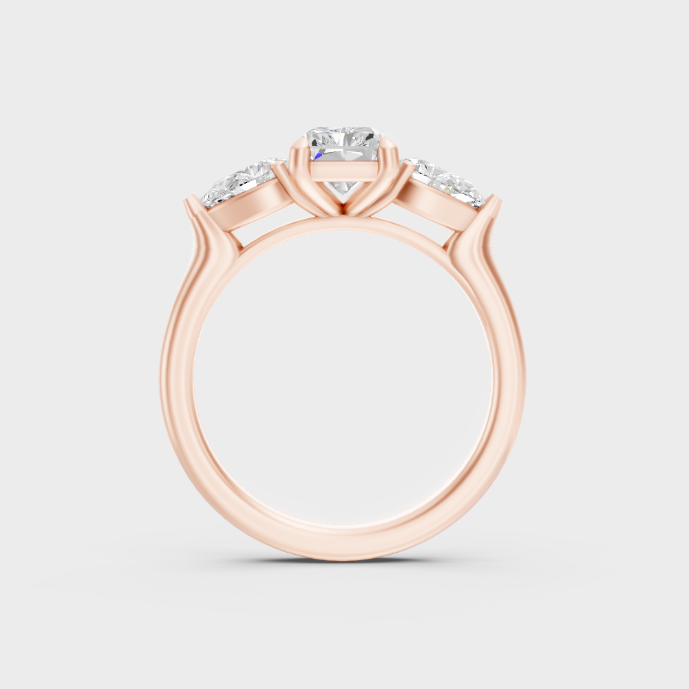 Rose Gold Luxury Radiant Diamond Engagement Jewelry
