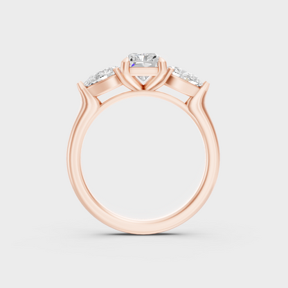 Rose Gold Luxury Radiant Diamond Engagement Jewelry