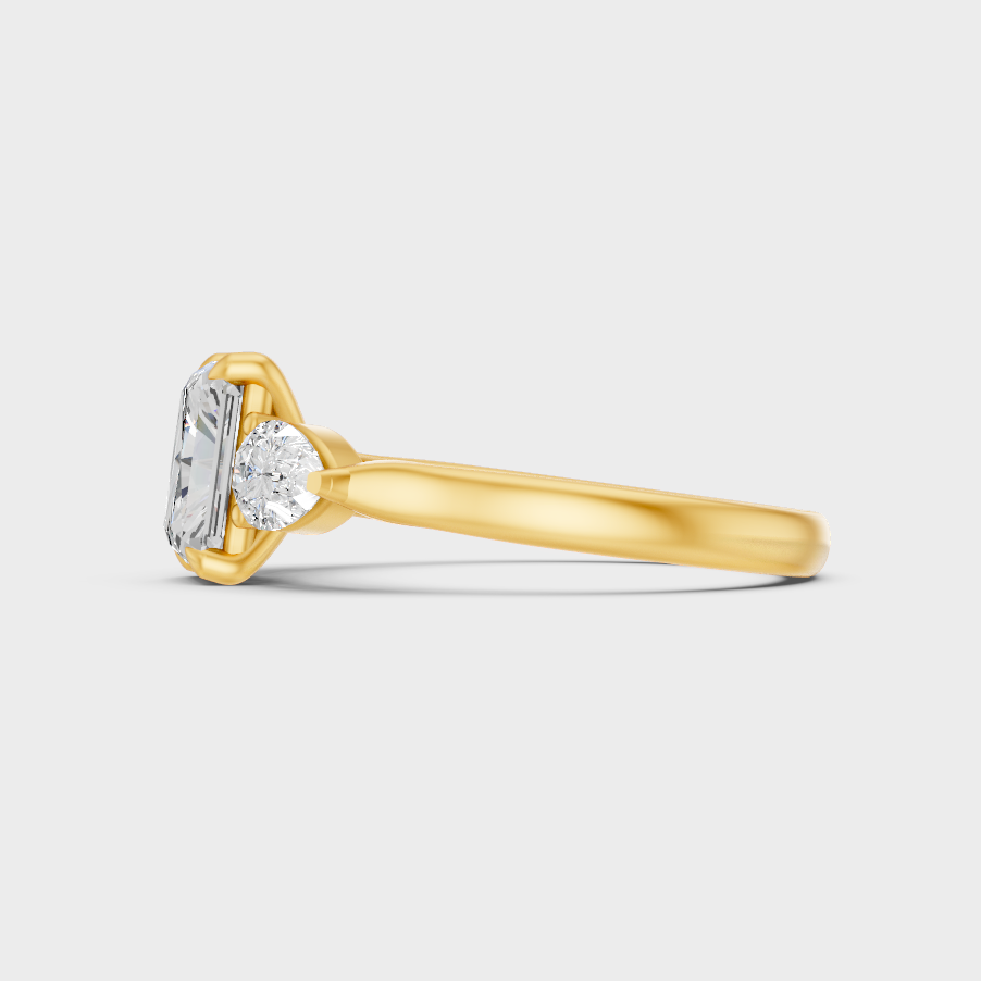 Yellow Gold Radiant Statement Ring Luxury Jewelry
