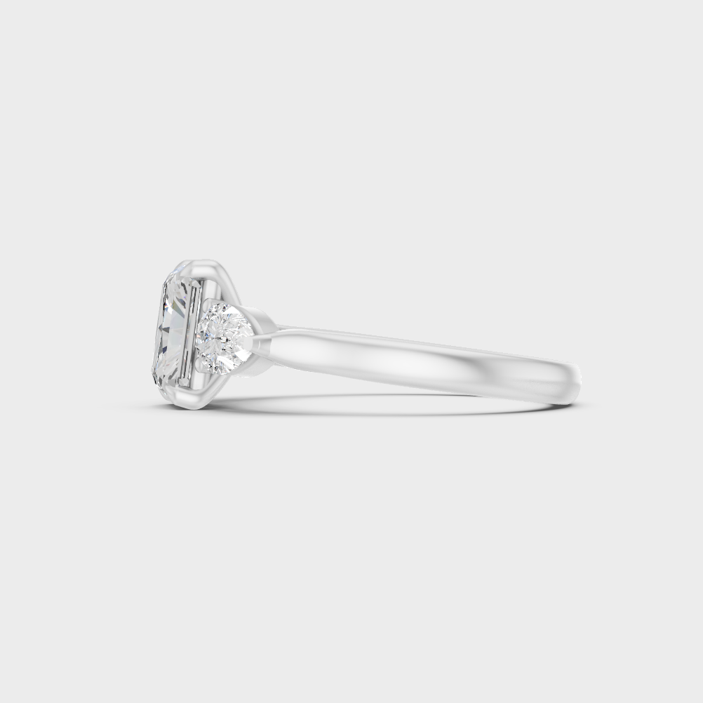 White Gold Certified Radiant Pear Diamond Ring Elegant Design