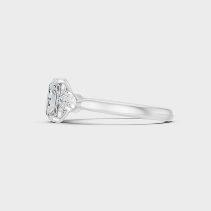White Gold Certified Radiant Pear Diamond Ring Elegant Design
