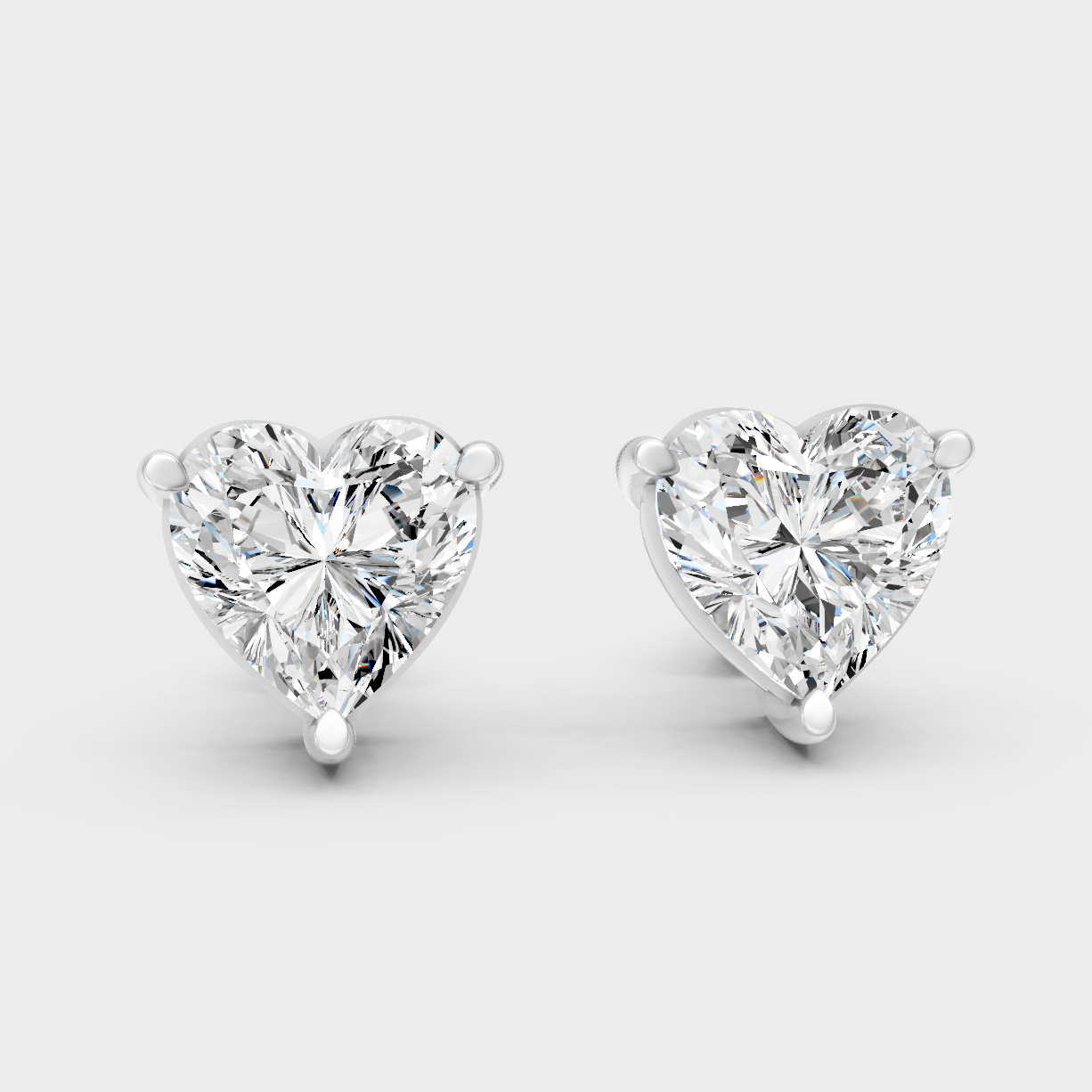 1.50 Ct Total Heart Cut Lab-Grown Diamond Earrings 0.75 Ct Each In White Gold