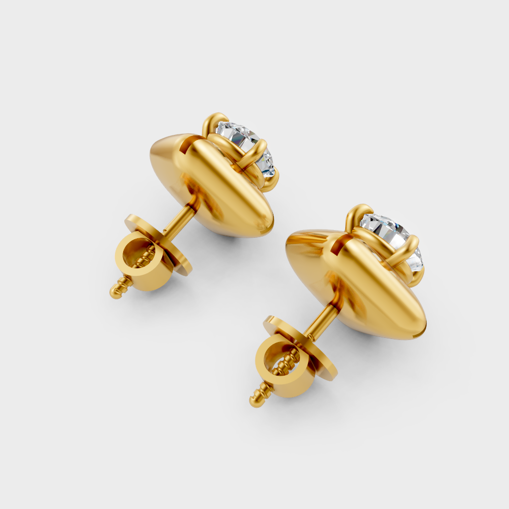 Round Cut Lab Grown Diamond Earrings in