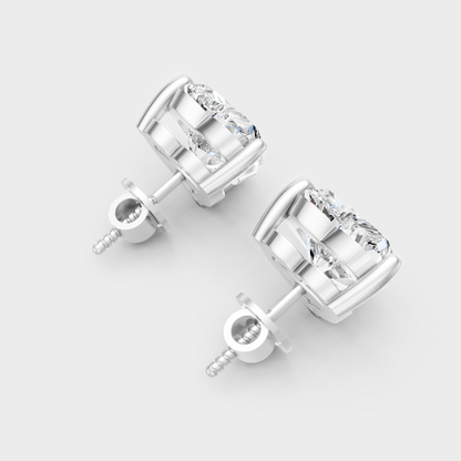 1.50 Ct Total Heart Cut Lab-Grown Diamond Earrings 0.75 Ct Each In 950 Platinum