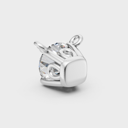 Certified 14K White Gold Round Diamond Pendant Sustainable Jewelry