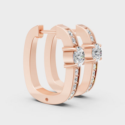 Modern rose gold hoops and hallmark gold