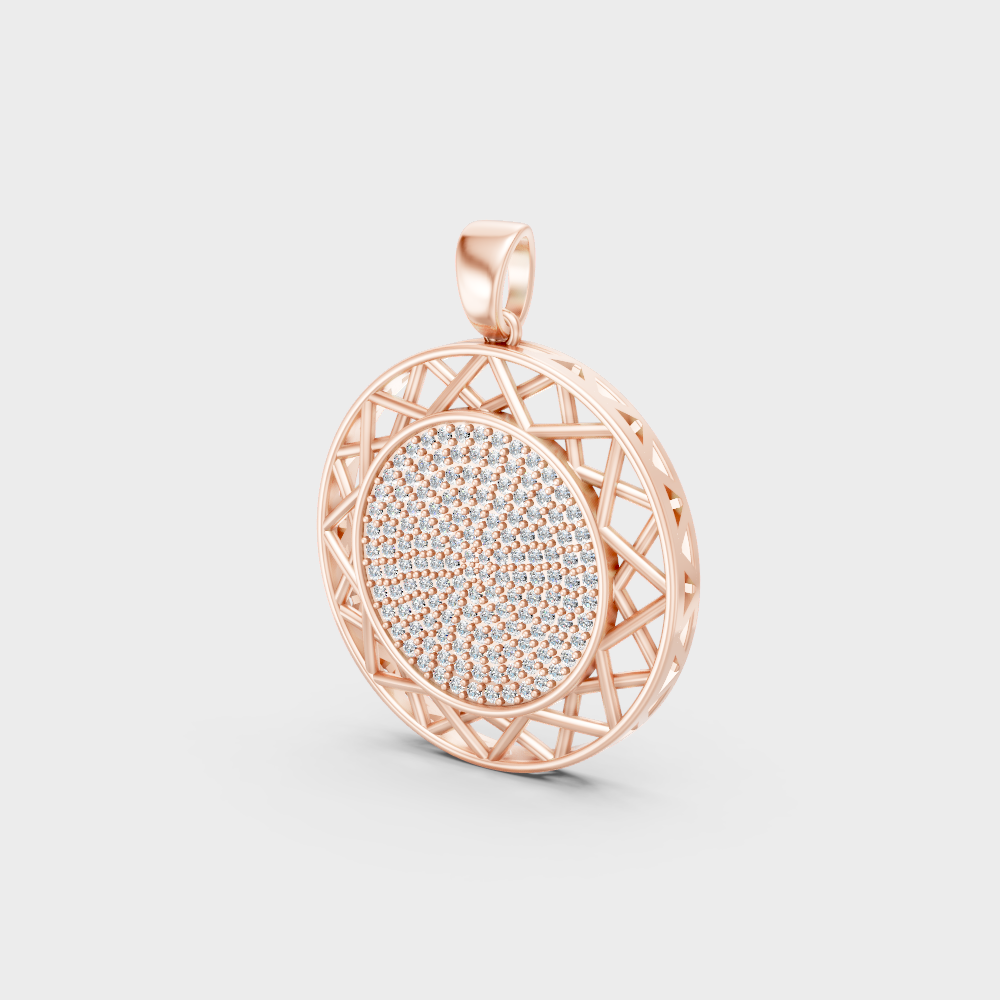 Modern 9K Rose Gold Diamond Pendant With A Brilliant Sustainable Diamond