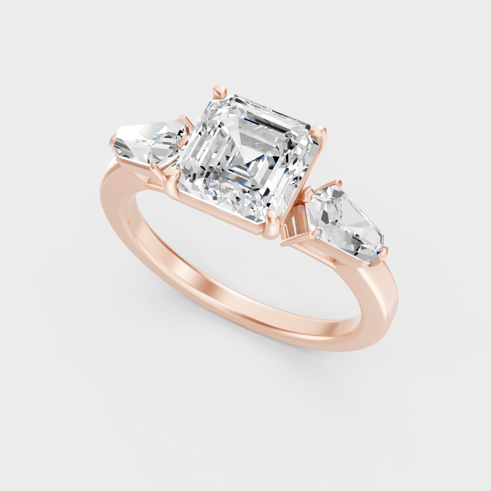 Rose Gold Asscher Lab-Grown Diamond Ring For Modern Ethical Luxury