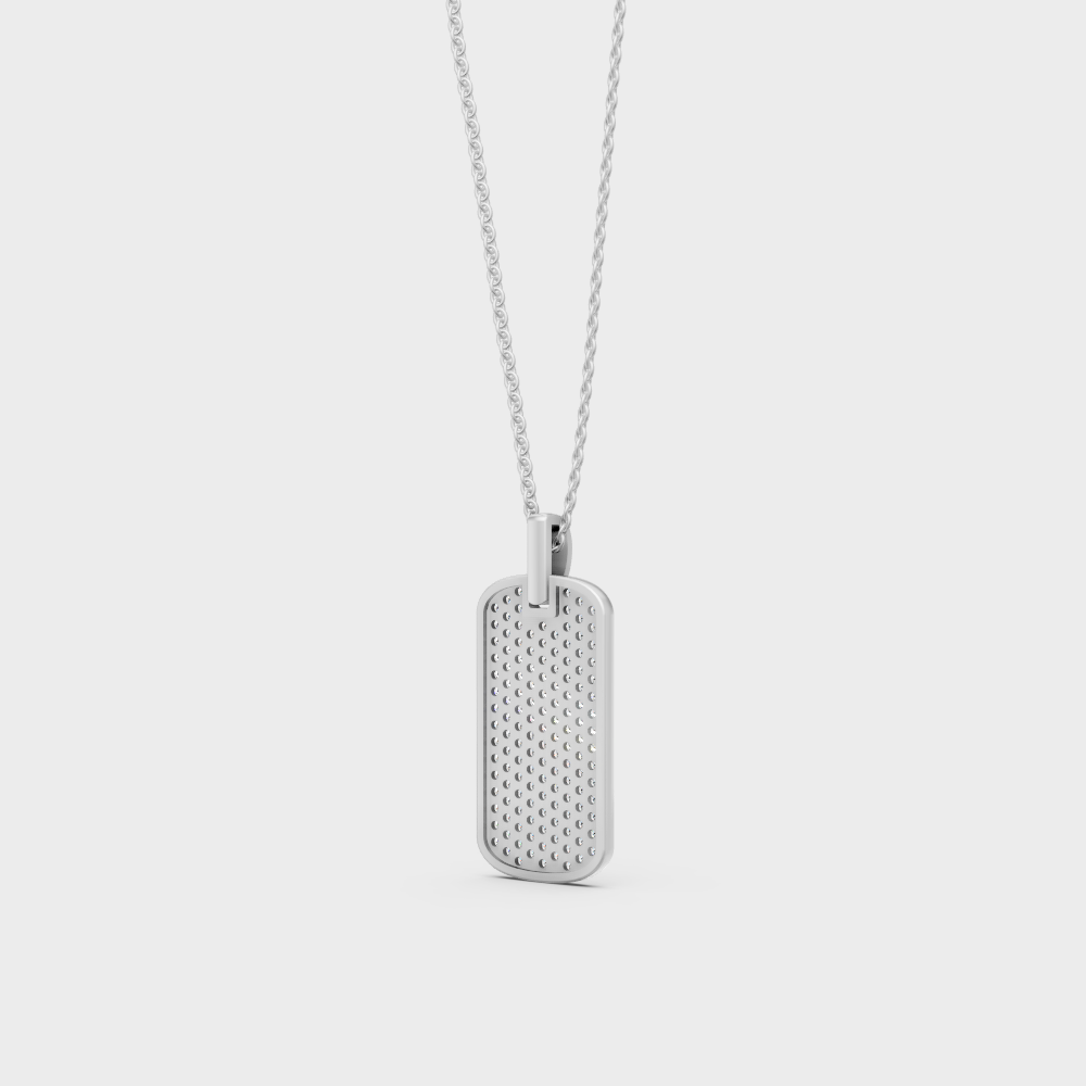 White Gold Round-Shaped Lab-Grown Diamond Pendant With Hallmark Quality For Men