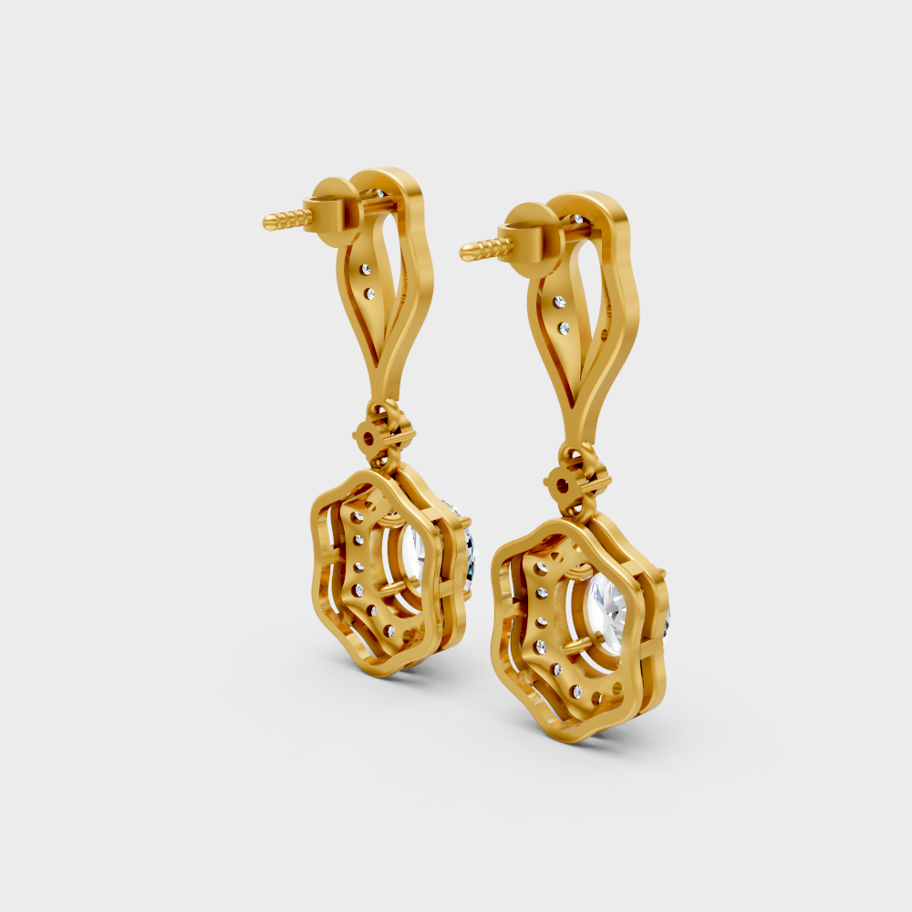 Ethical Lab-Grown Diamond Drop Earrings In Yellow Gold