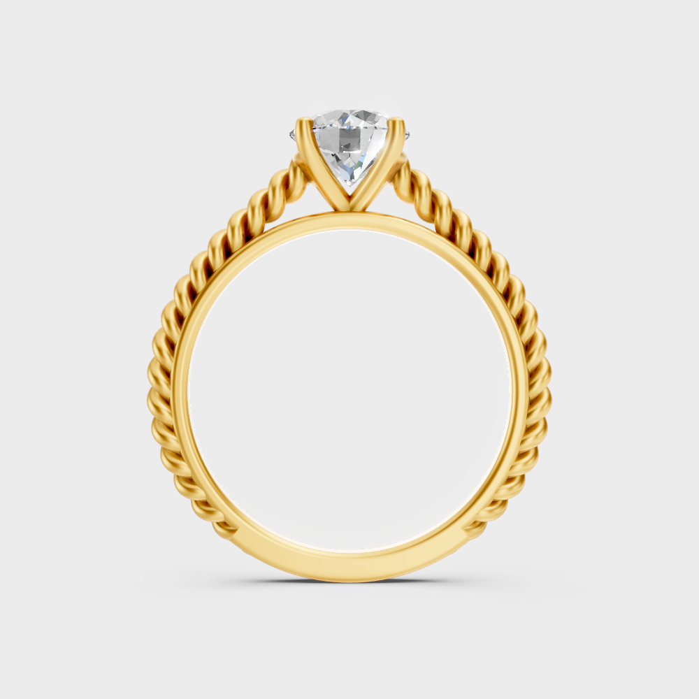 Yellow Gold Round Diamond Ring Available 