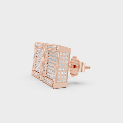 Modern Men’s Lab Diamond Stud Earrings In Rose Gold Sleek Design