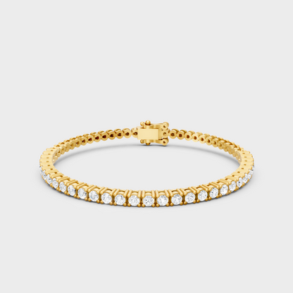 1.95 Ct Round Cut Lab-Grown Diamond Tennis Bracelet Yellow Gold