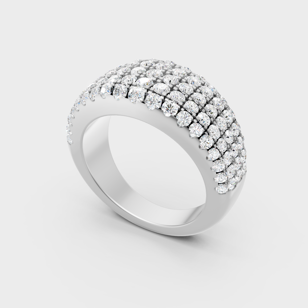 Sleek 18K White Gold Diamond Band Featuring A Certified Round Diamond