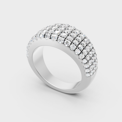 Sleek 18K White Gold Diamond Band Featuring A Certified Round Diamond