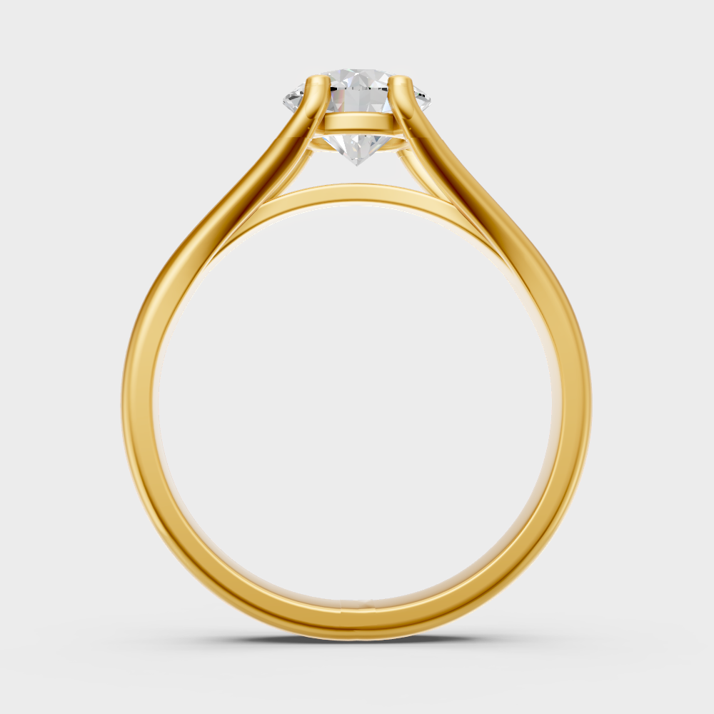 Yellow Gold Round Diamond Ring Available 
