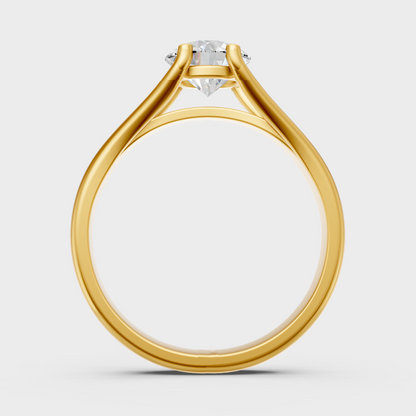 Yellow Gold Round Diamond Ring Available 