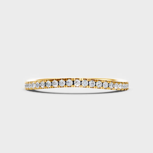 Certified Round-Cut Lab-Grown Diamond Band In 18K Yellow Gold