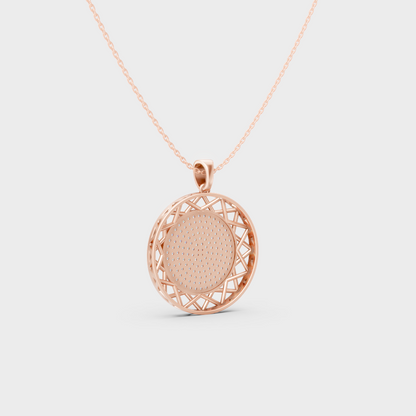 Modern 9K Rose Gold Diamond Pendant With A Brilliant Sustainable Diamond