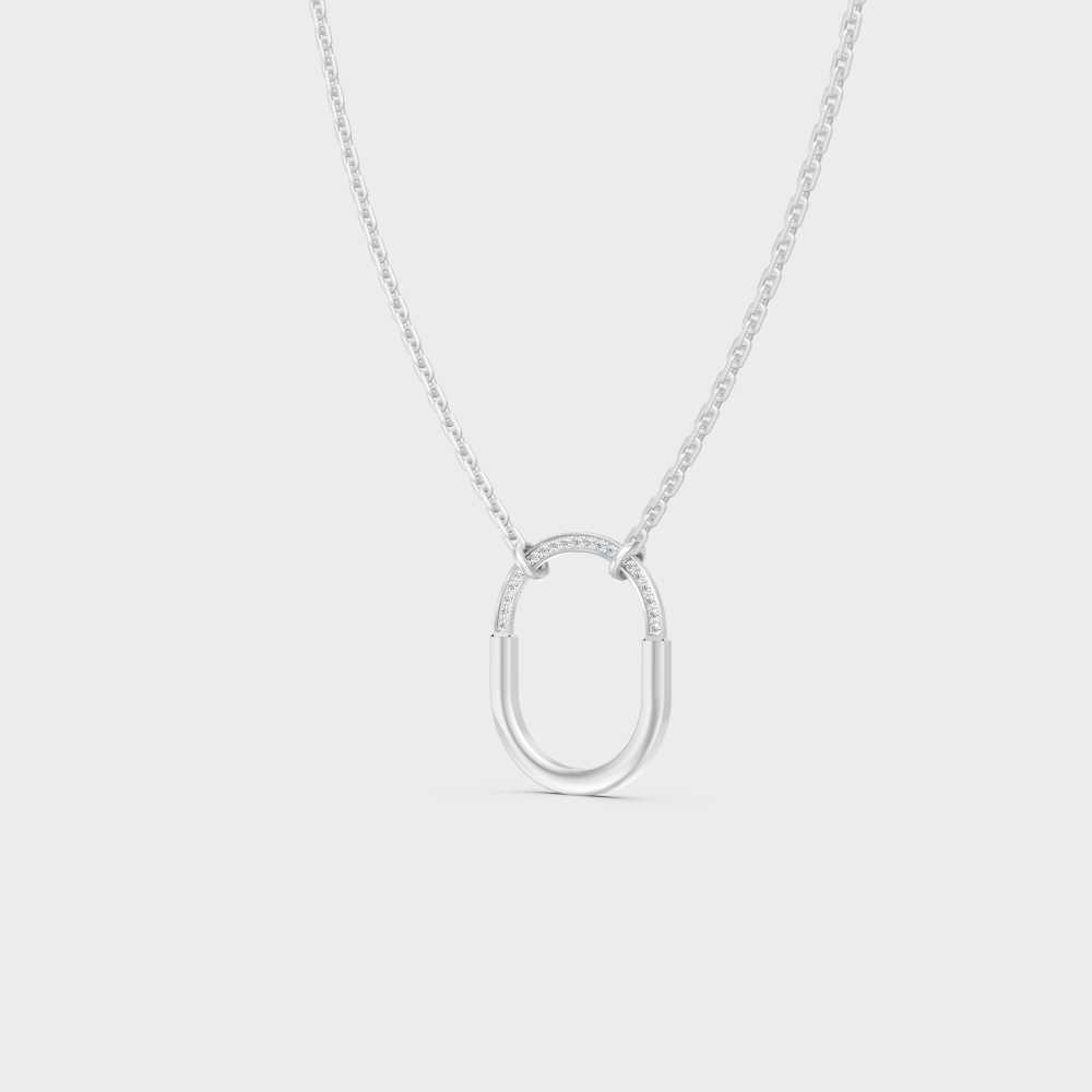 GLI Certified Round Lab-Grown Diamond Pendant 0.11 Ct White Gold