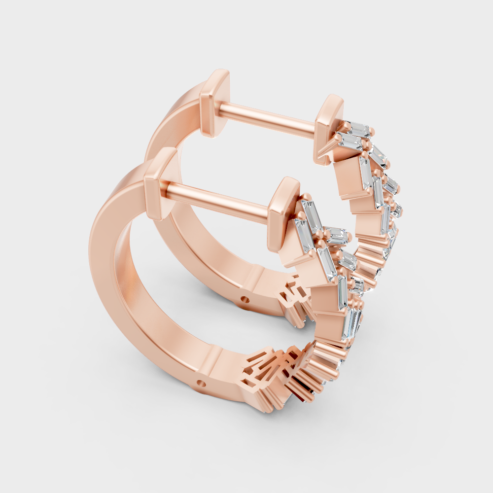 rose gold baguette-cut lab diamond earrings for ethical and stylish gifting