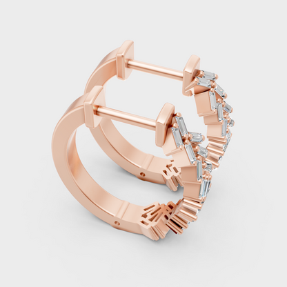 rose gold baguette-cut lab diamond earrings for ethical and stylish gifting