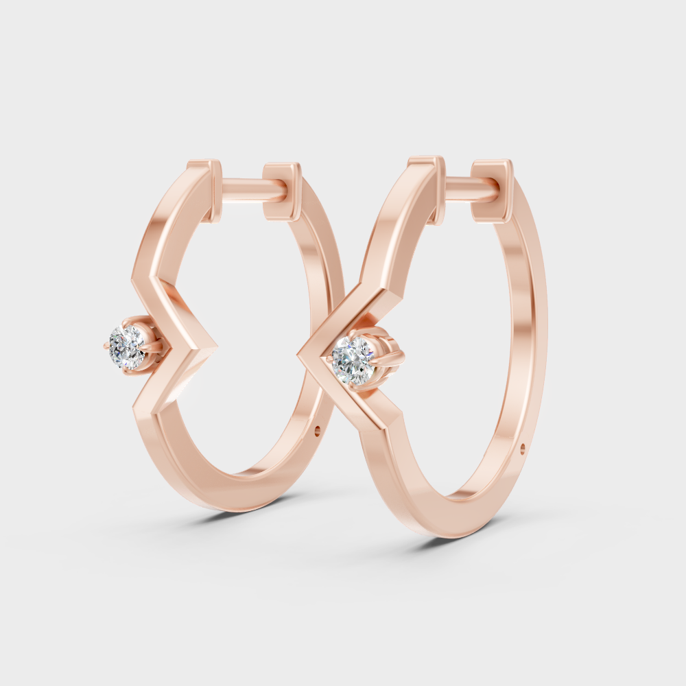 Certified Lab Grown Diamond Hoop Earrings In Hallmark Rose Gold