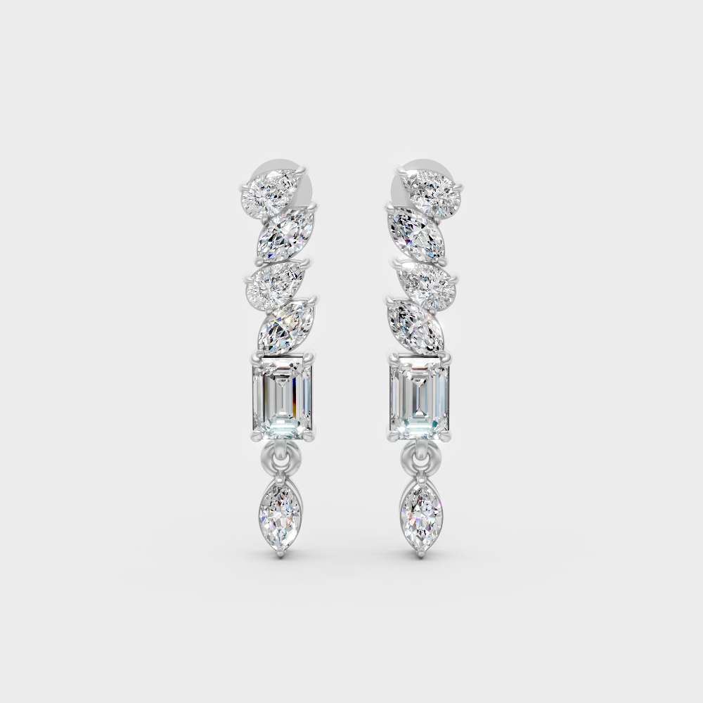 Certified Lab-Grown Diamond Dangler Earrings In Hallmark White Gold