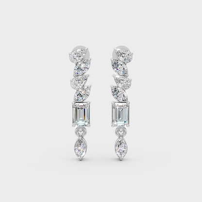 Certified Lab-Grown Diamond Dangler Earrings In Hallmark White Gold