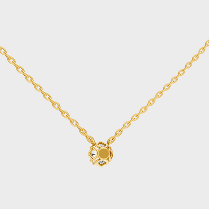 Luxury Round Cut Diamond Pendant Necklace Yellow Gold