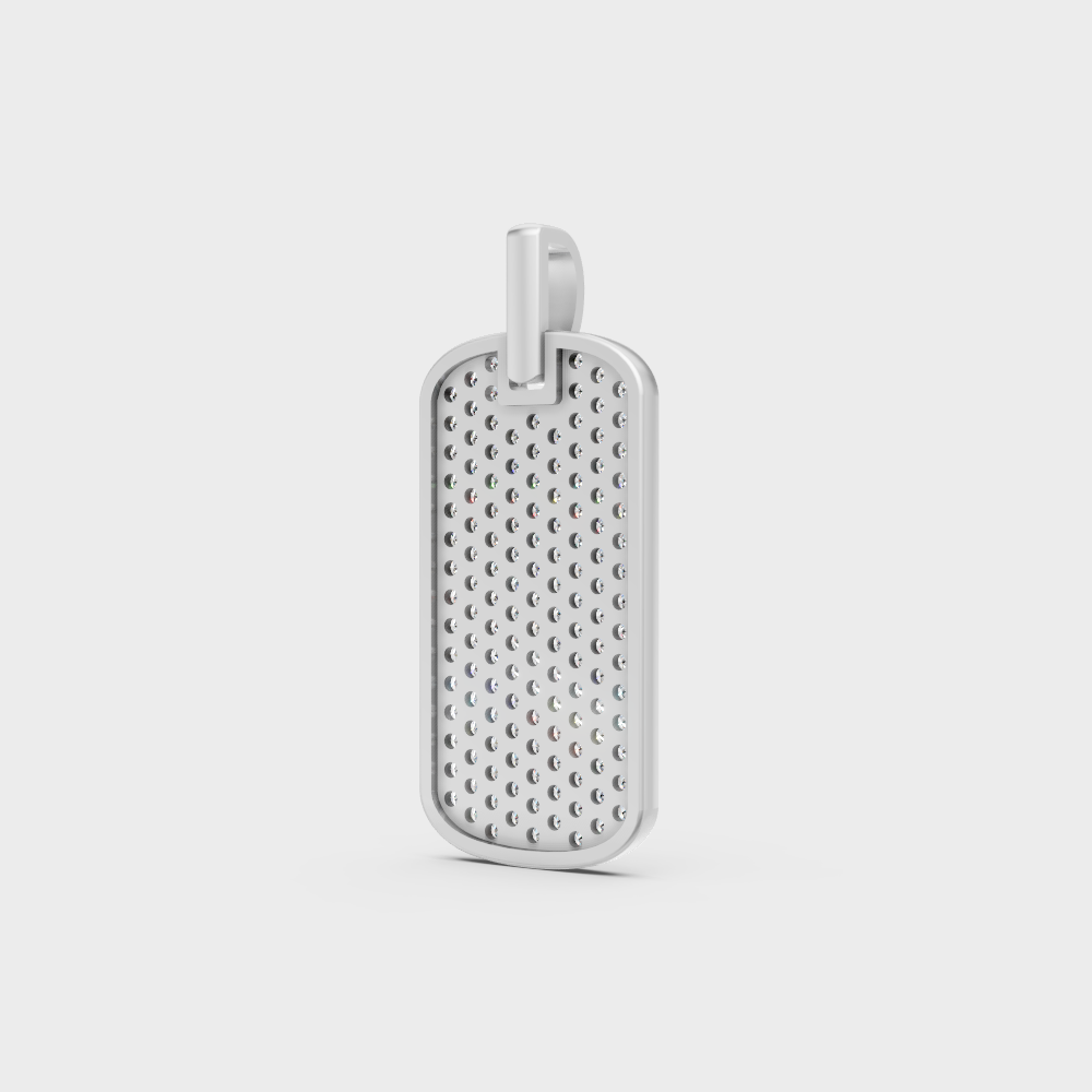  White Gold Men’s Round Lab-Grown Diamond Pendant With Hallmark Gold Quality