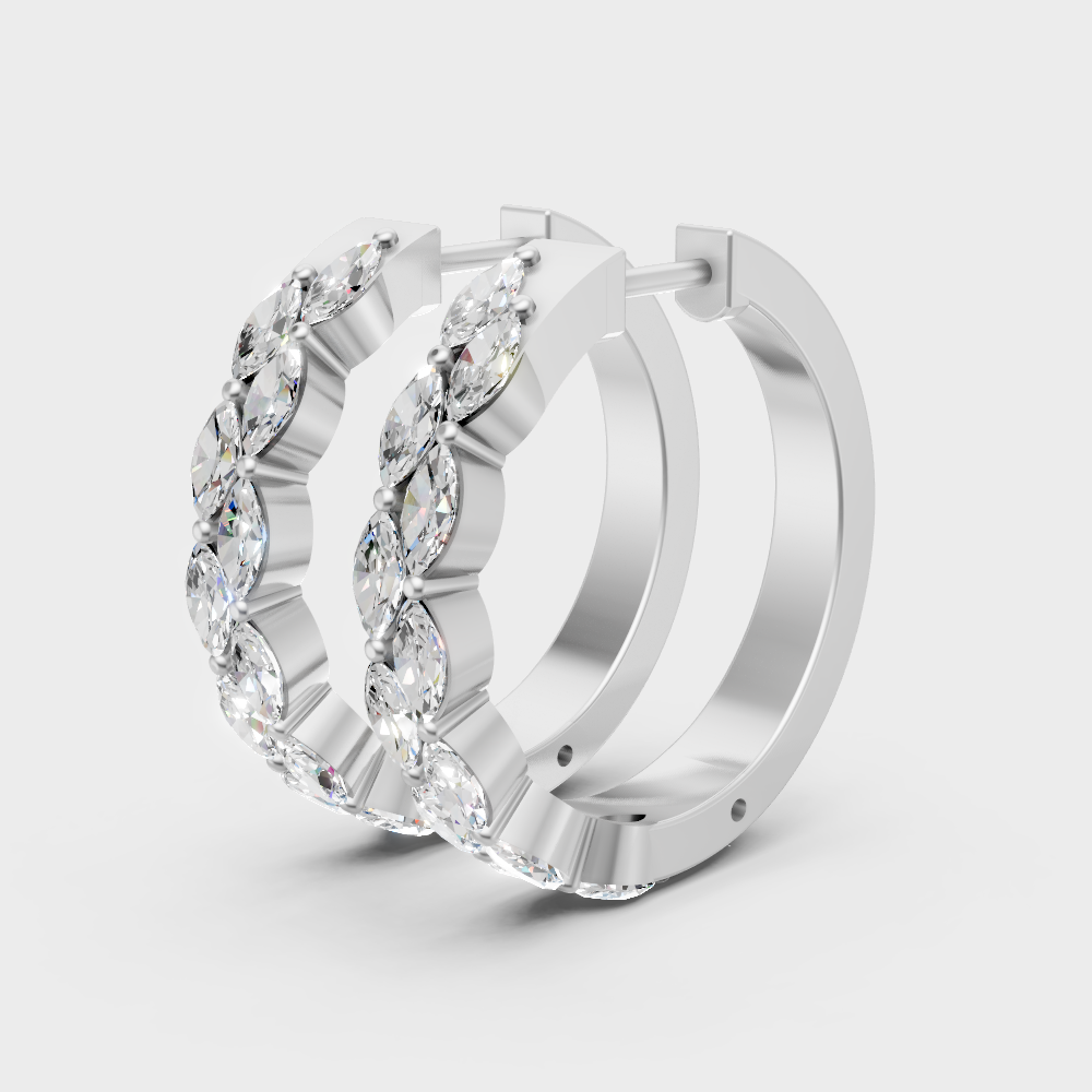 white gold lab-grown diamond earrings featuring a sophisticated marquise cut