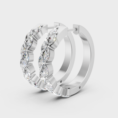 white gold lab-grown diamond earrings featuring a sophisticated marquise cut