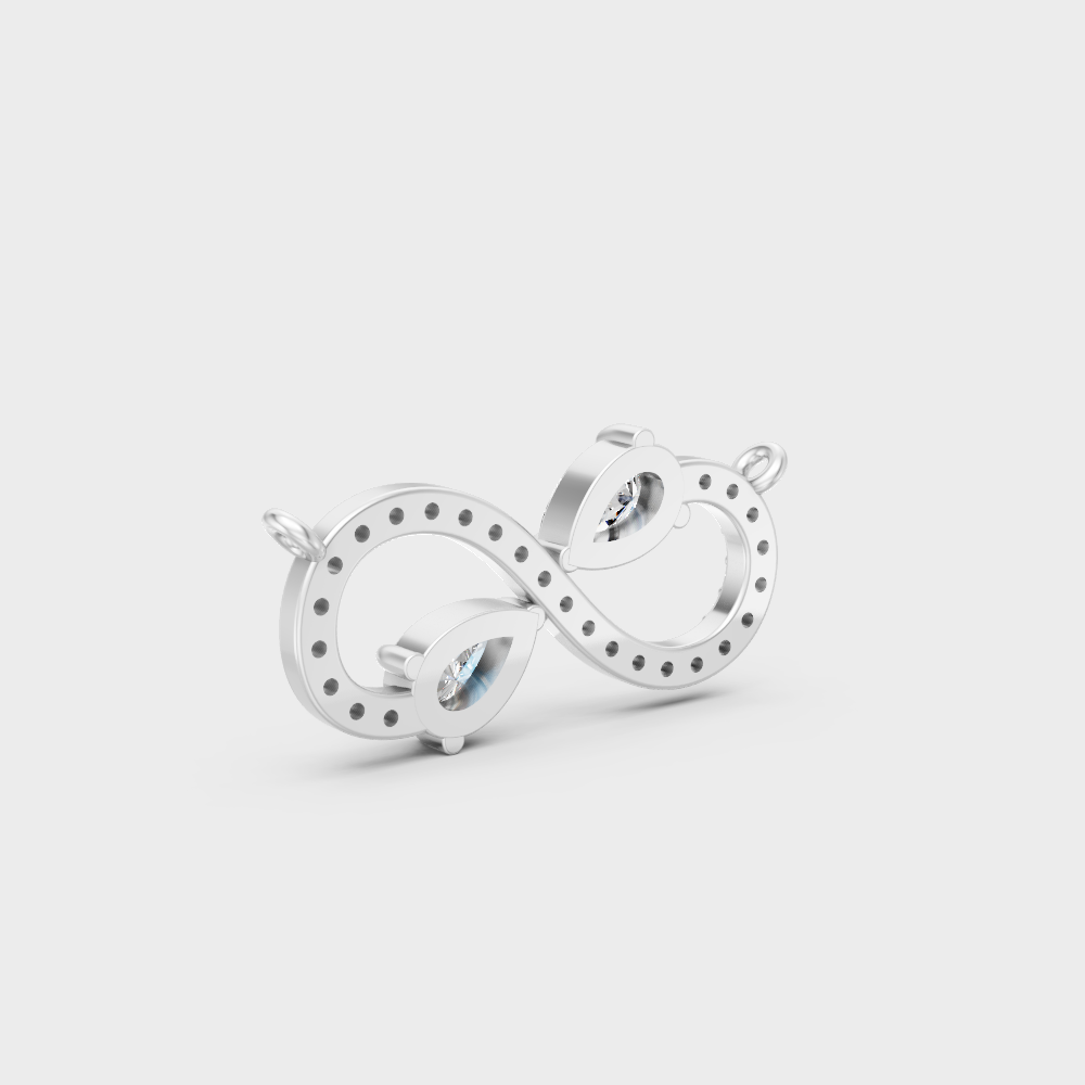 Premium 950 Platinum Pear-Cut Lab-Grown Diamond Infinity Pendant Necklace