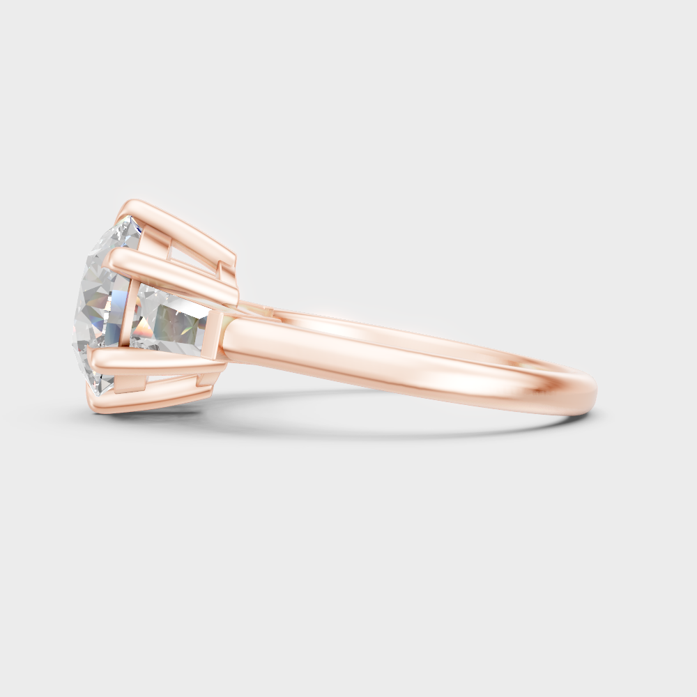 Modern  rose gold trio ring with brilliant lab-grown diamonds and hallmark gold
