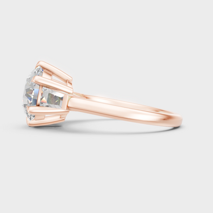 Modern  rose gold trio ring with brilliant lab-grown diamonds and hallmark gold