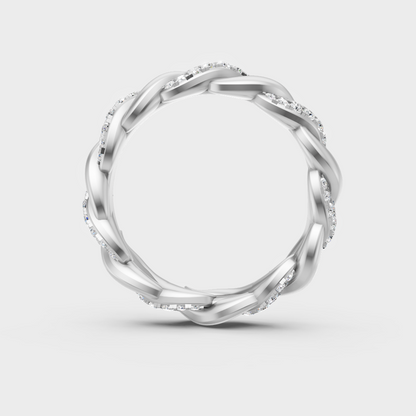 High-Polish 950 Platinum Round Lab Diamond Band For Maximum Shine