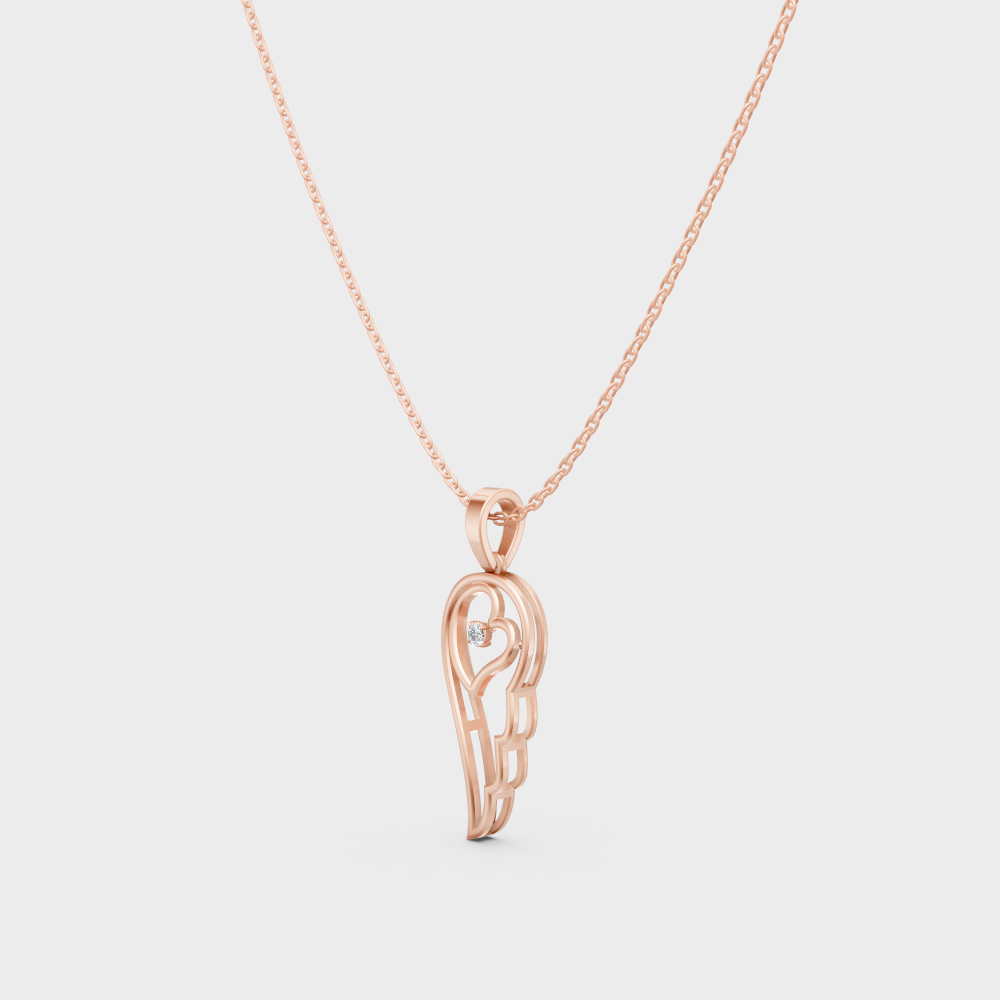Minimal Round Cut Lab-Grown Diamond Pendant In Rose Gold