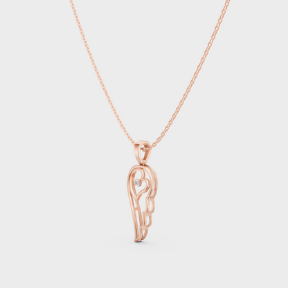 Minimal Round Cut Lab-Grown Diamond Pendant In Rose Gold