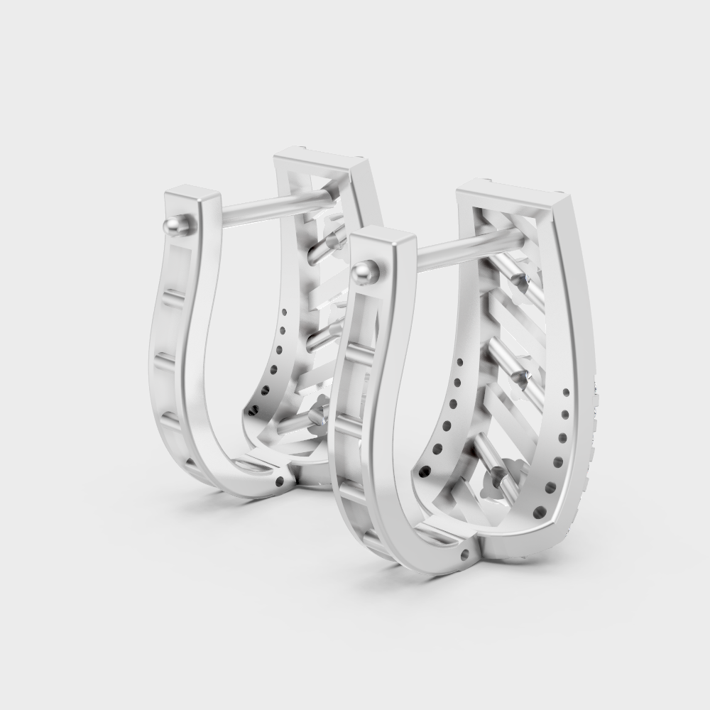 Luxury Platinum Round Cut Lab Diamond Hoop Earrings For Women