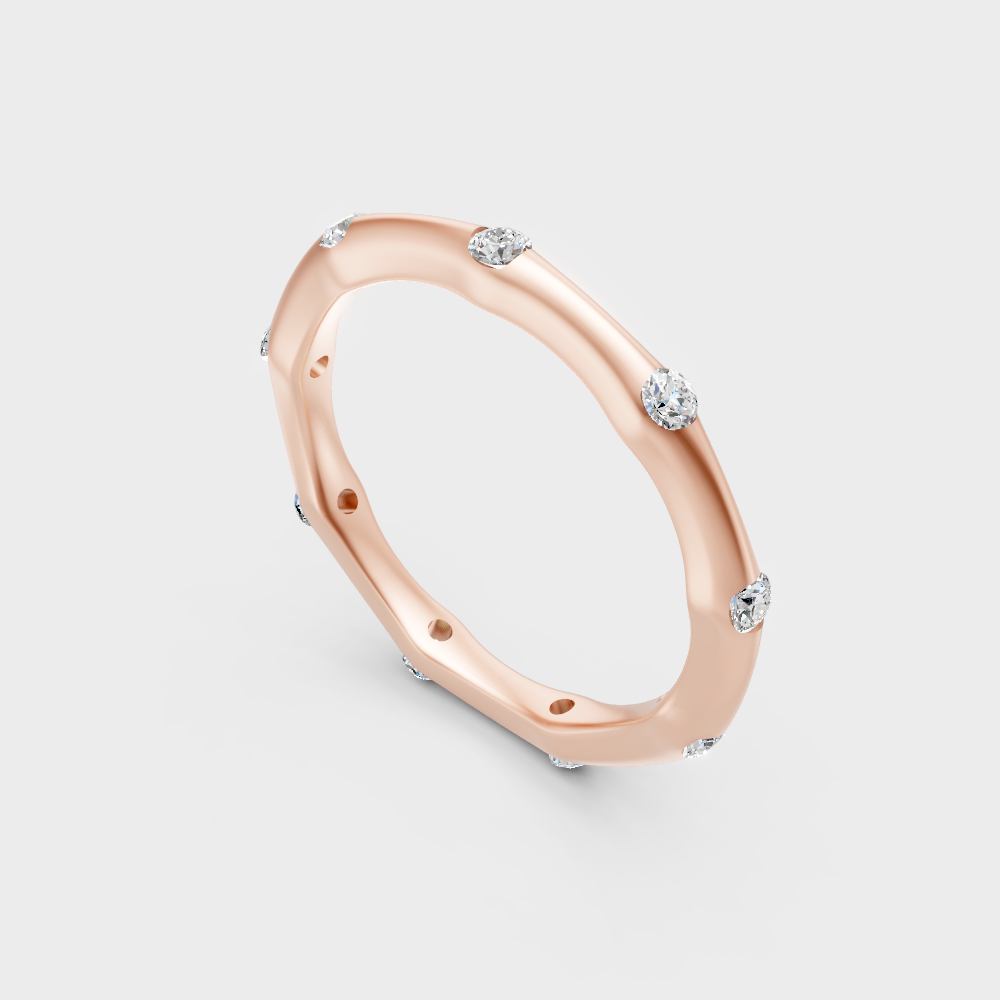 Rose Gold Round-Cut Lab-Grown Diamond Ring For Ethical Luxury