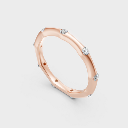 Rose Gold Round-Cut Lab-Grown Diamond Ring For Ethical Luxury