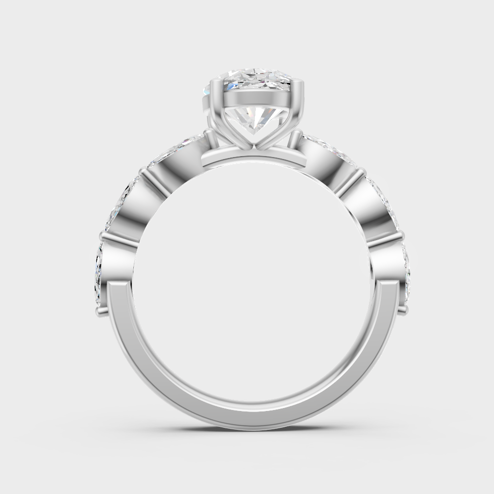 High-Polish 950 Platinum Oval Lab Diamond Ring For Maximum Shine